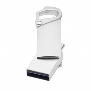 Feston | Mousqueton USB 3.0 de type C | Argent